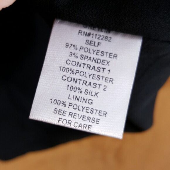 GREYLIN Top Womens XS Black Sheer Illusion Sleeve Crop Keyhole Neck Blouse - Picture 6 of 9